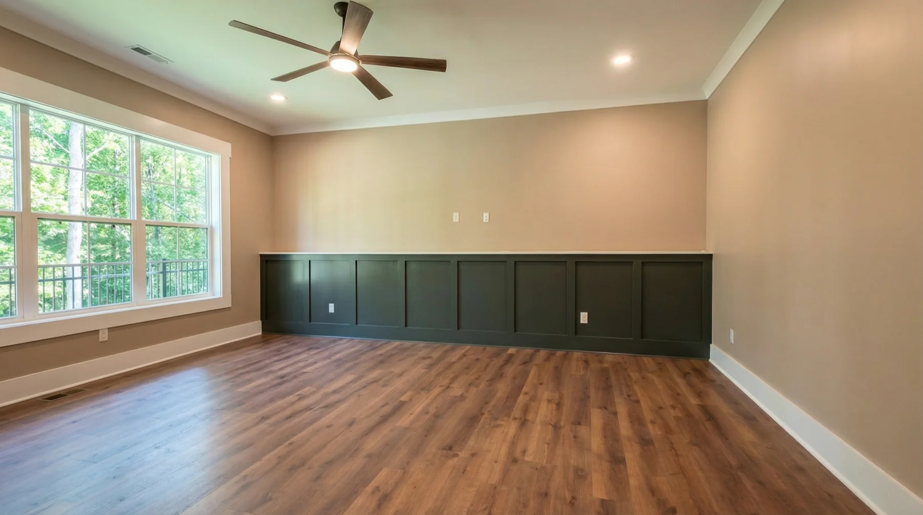 Room with Dark Green Wainscoting