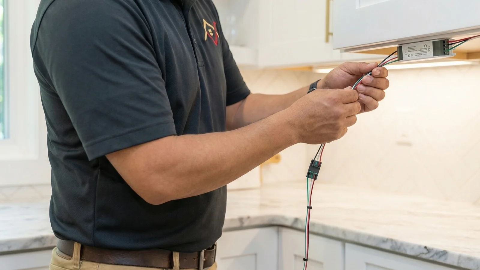 Range Hood Wiring Installation in Kitchen