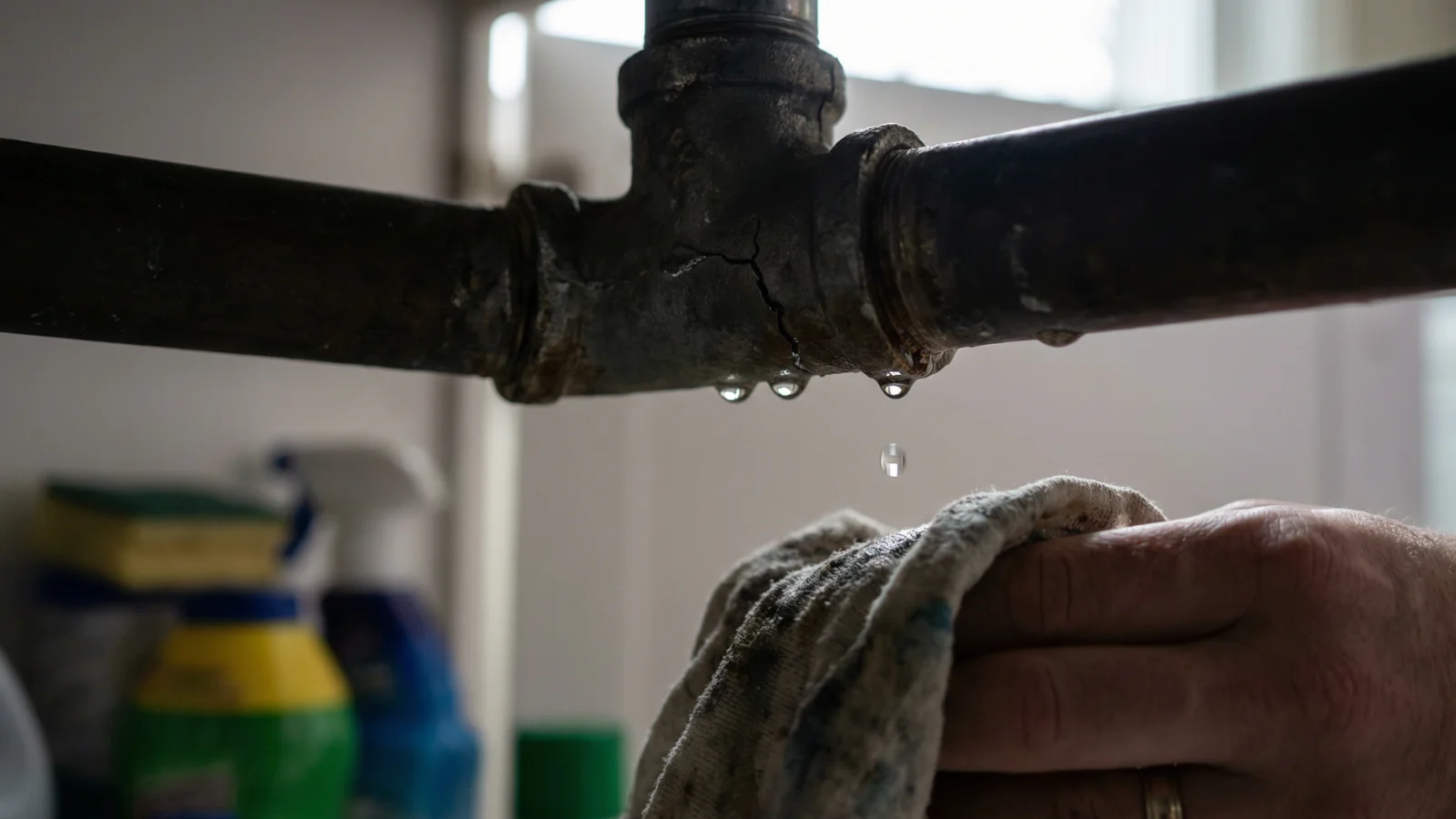 Emergency Plumbing - Leaking Pipe Water Damage