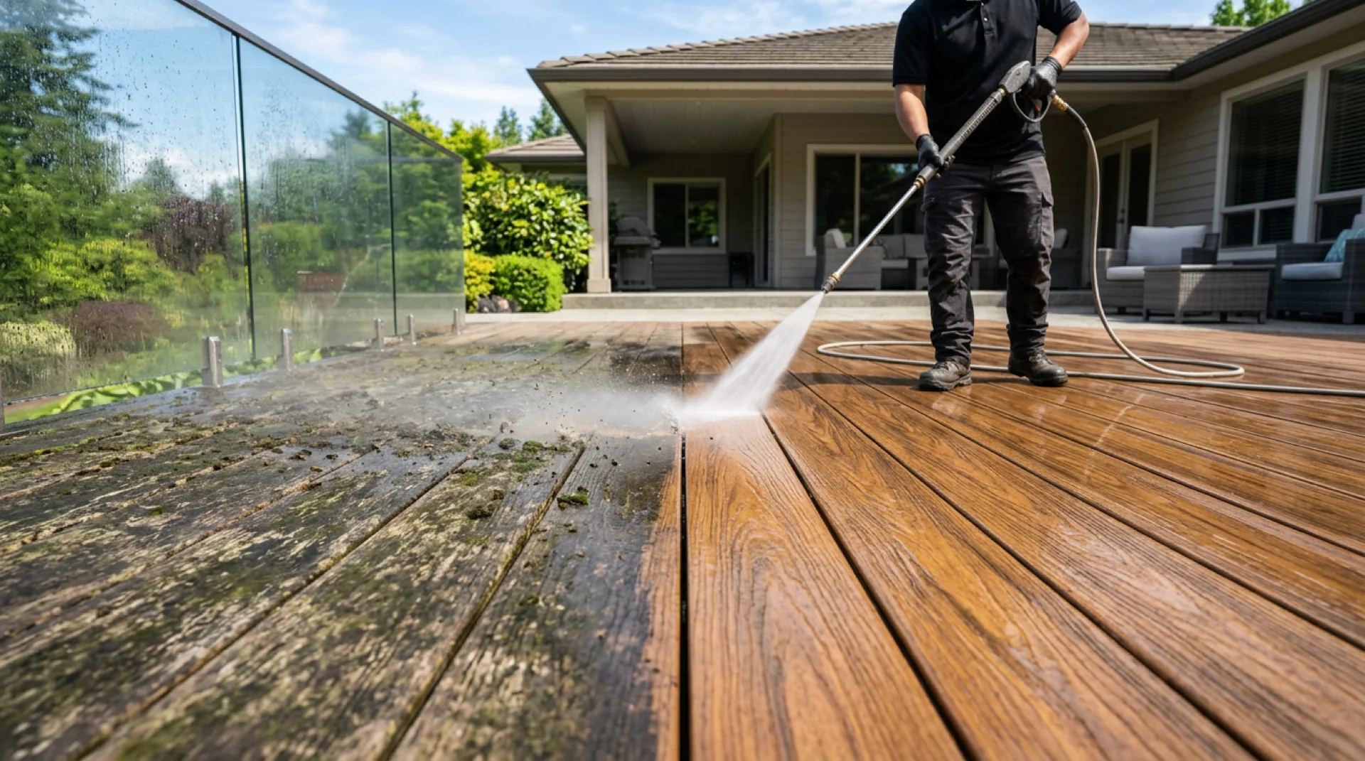 iFIXX pressure washing golden hour Charlotte home